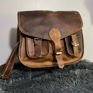 Larger sized crossbody leather bag